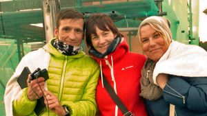 Meine Crew Bettina und Regina mit "Chef" Jens