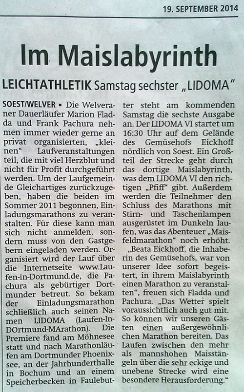 Soester Anzeiger vom 19. September 2014
